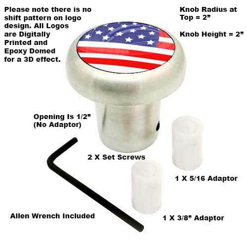 Retro Aluminum Universal Manual Logo Gear Shift Knob - BLUE/WHITE USN NAVY H003 - Picture 2 of 4