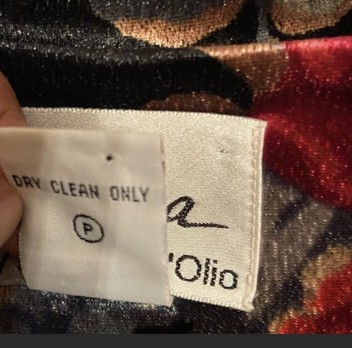 Abrigo Blazer Linea By Louis Dell’ Olio Vintage Floral Terciopelo Multicolor Talla Pequeña. Foto 4 de 4