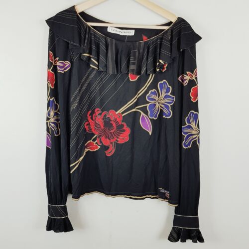 [ LEONARD Paris Vintage ] Womens Silk Jersey Mikado Blouse RARE | Size 4 or XL - Bild 1 von 8