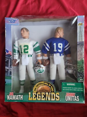 1998 Starting Lineup Joe Namath Johnny Unitas  12'' SLU Jets Colts