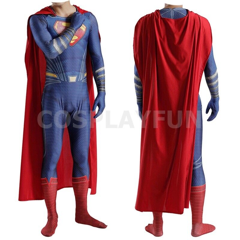 Man of Steel Superman Clark Kent Costume Cosplay Suit For Kids Adult Ver2  Hand