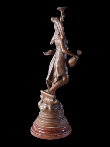 After Henryk Kossowski (1855-1921) Musique Mandolin Bronze Patinated Spelter... - Picture 4 of 11