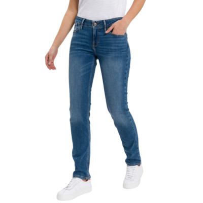 Cross Damen Jeans Rose Straight Leg N487-061 in Mid Used Blue