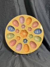 BLOOSSOMS and BLOOMS Deviled Egg Tray Ceramic.  Beautiful colors 11.5" across