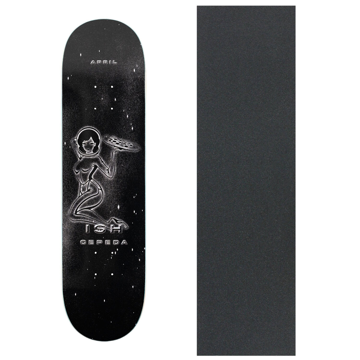 April Skateboard Deck Ish Cepeda Out There Black 8.25