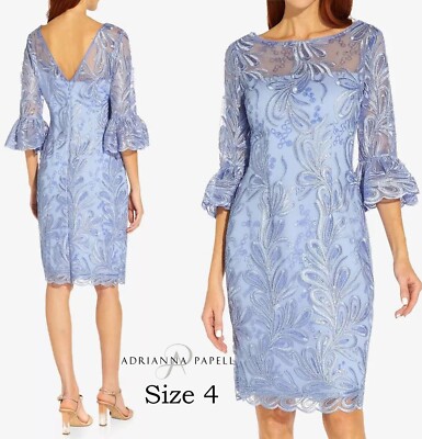 Adrianna Papell Mini Dress, 4 / Blue Adrianna Papell Mini Dress, 4 / Blue