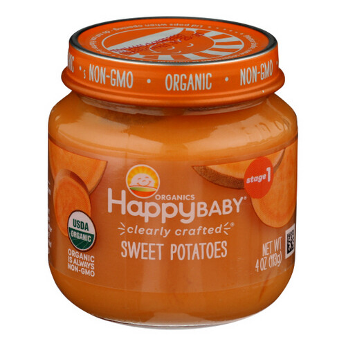 Claramente Crafted Dulce Patatas Stage-1 118ml (Funda De 6) Por Happy Baby Food