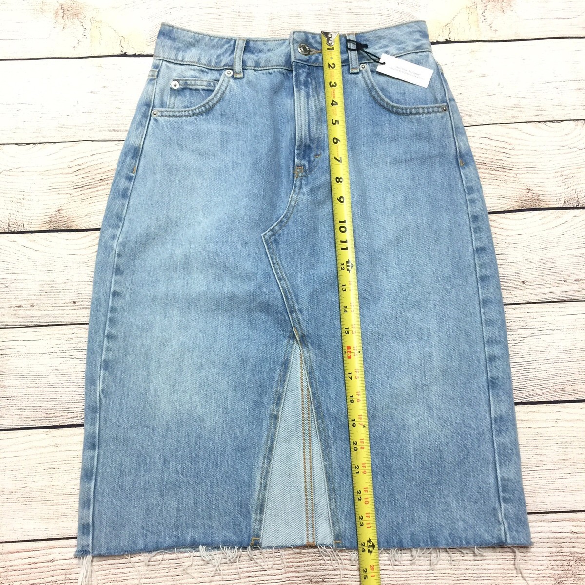 Jupe Midi En Denim Topshop - Fendue - Taille 4US/8UK/36EU - Neuve Avec étiquettes