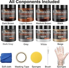 Leather Recoloring Balm, 8.8 oz Leather Color Restorer, Beige Leather and Vin...