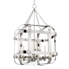 Stylish Modern Chandelier -SHIPS FREE* Hudson Vly. Lighting, 6925-PN, 27.5" cube