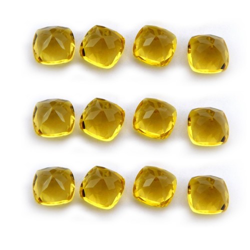 10mm. Citrine Cushion Shape Gemstone Lab-Created for Ring, Earring, Bracelet,etc - 第 3/4 張圖片