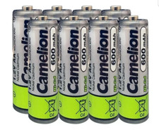 Camelion AA Size Ni-Cd 1.2V 600mAh Rechargeable Batteries - 8 Pack