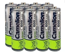 Camelion AA Size Ni-Cd 1.2V 600mAh Rechargeable Batteries - 8 Pack
