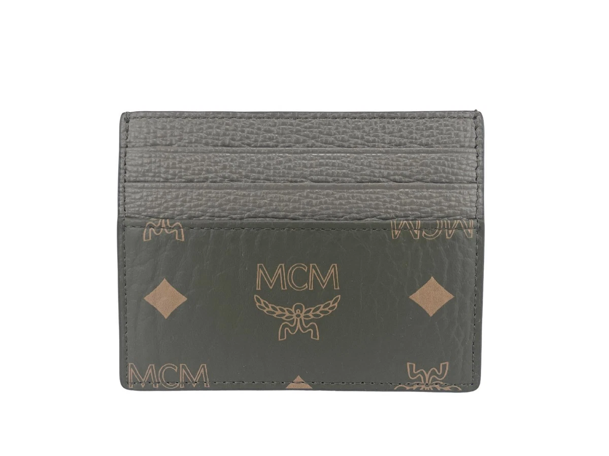 Mcm Unisex Visetos Leather Card Holder Wallet