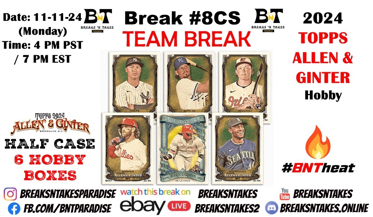 NEW YORK YANKEES 2024 Topps Allen & Ginter Hobby 6 BOX Break #8CS