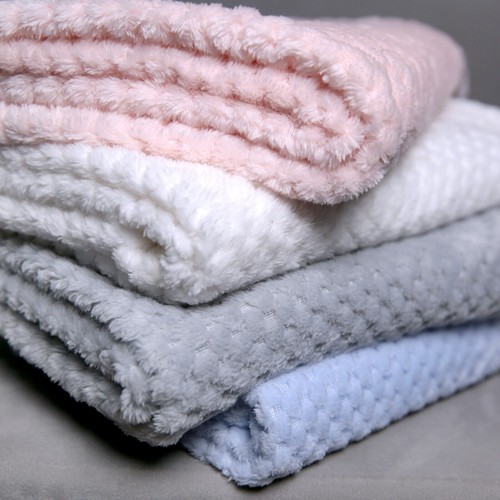 Baby Fleece Blanket Newborn Toddler| 75x100cm | Pram Cot Moses | Waffle