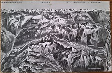 Klausenstraße / Graubünden / St. Gotthard: Panorama-Karte aus den 1960er-Jahren