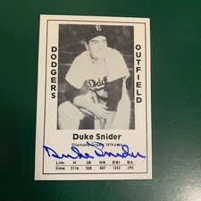 Duke Snider SIGNED 1979 Jack Wallin Diamond Greats #94, Brooklyn Dodgers, HOF