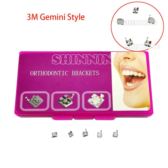 Dental Orthodontic Metal Brackets Braces 3M Gemini Style Roth 022 Hooks
