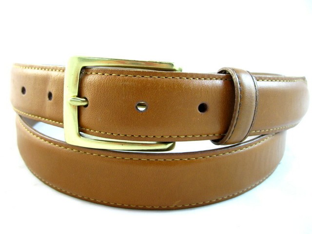 walnut leather belt