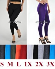 Women Cotton Stretch Spandex Ankle LENGTH Leggings Long Yoga Slim Pants S-3X