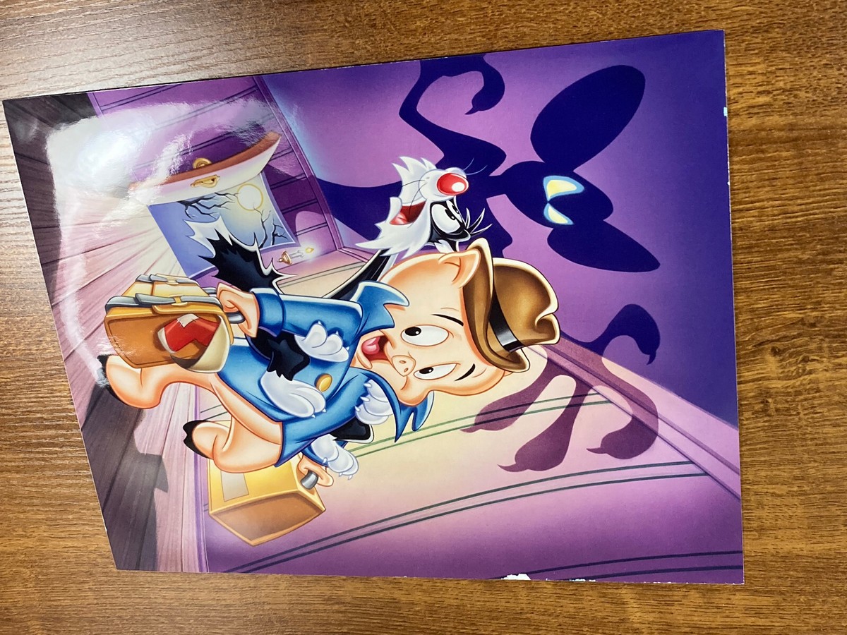 PORKY PIG Orig Art Print Proof 1990s Animation Poster Looney
