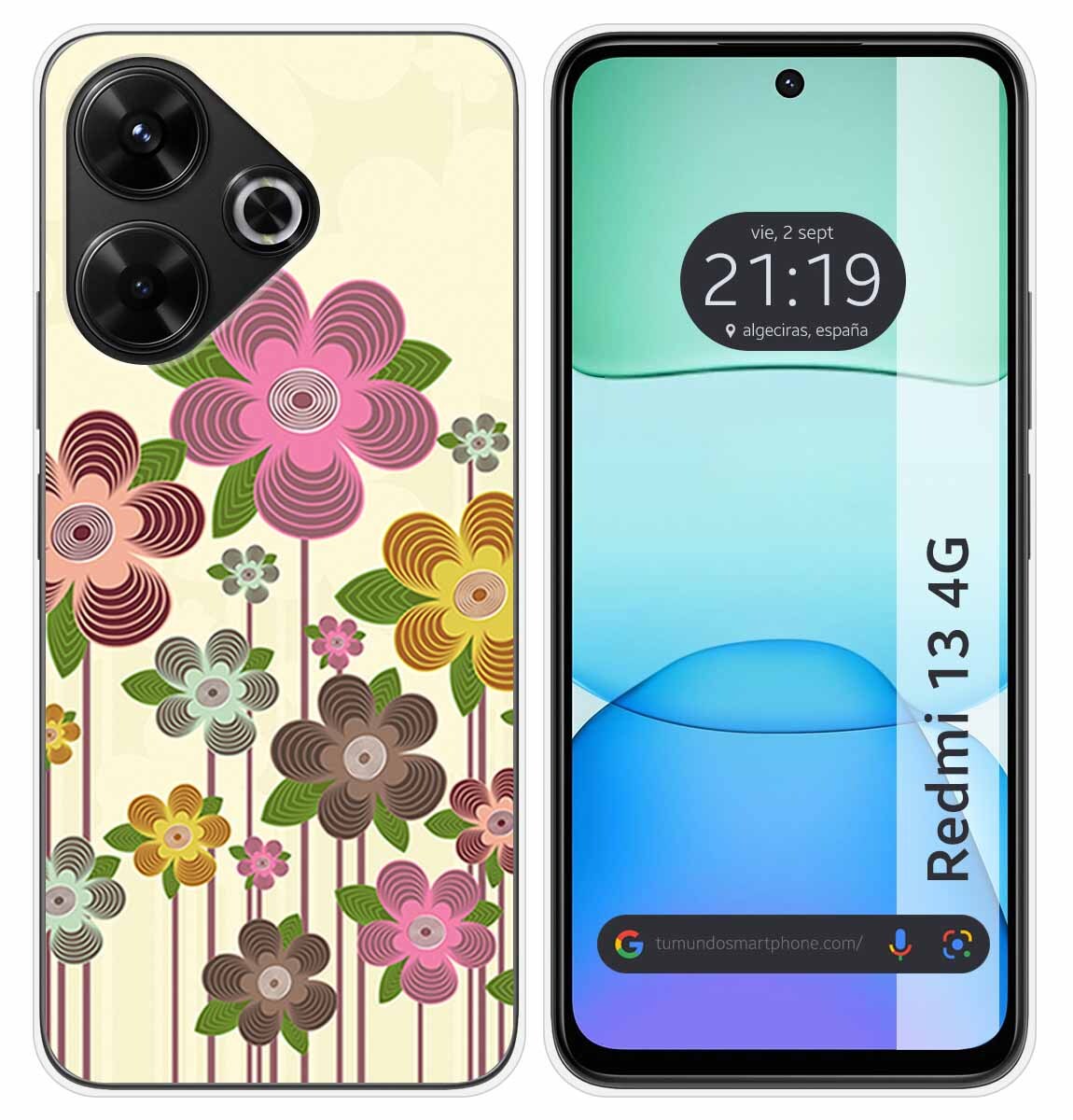 Cover Silicone per Xiaomi Redmi 13 4G Disegno Primavera IN Fiore Disegni