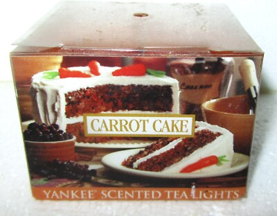 LOT OF 2~Yankee Candle Retired ''CARROT CAKE'' Box of 12 Scented Tea Lights ~RARE