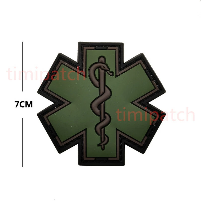 3D PVC Medic PARAMEDIC Life Of Star Hook Patch Rubber Tactical Fastener Badges - Image 3 of 4