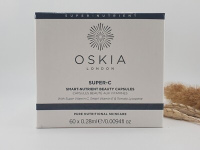 Oskia London Super-C Smart Nutrient Beauty 60Capsules Fullsize Serum Vitamin C+E