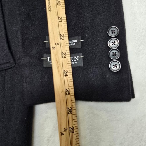 Lauren Ralph Lauren Cashmere Wool Overcoat Mens Small 36R Navy Blue Italian $495 - Picture 10 of 10