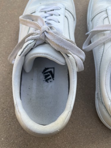 Scarpe sneakers VANS Old Skool pelle vera bianca taglia donna taglia 8 - Foto 4 di 9