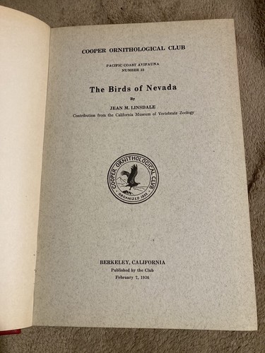 Vögel von Nevada 1936 Jean Linsdale Van Rossen Pazifikküste Vogelwelt 23 und 24 - Bild 6 von 8