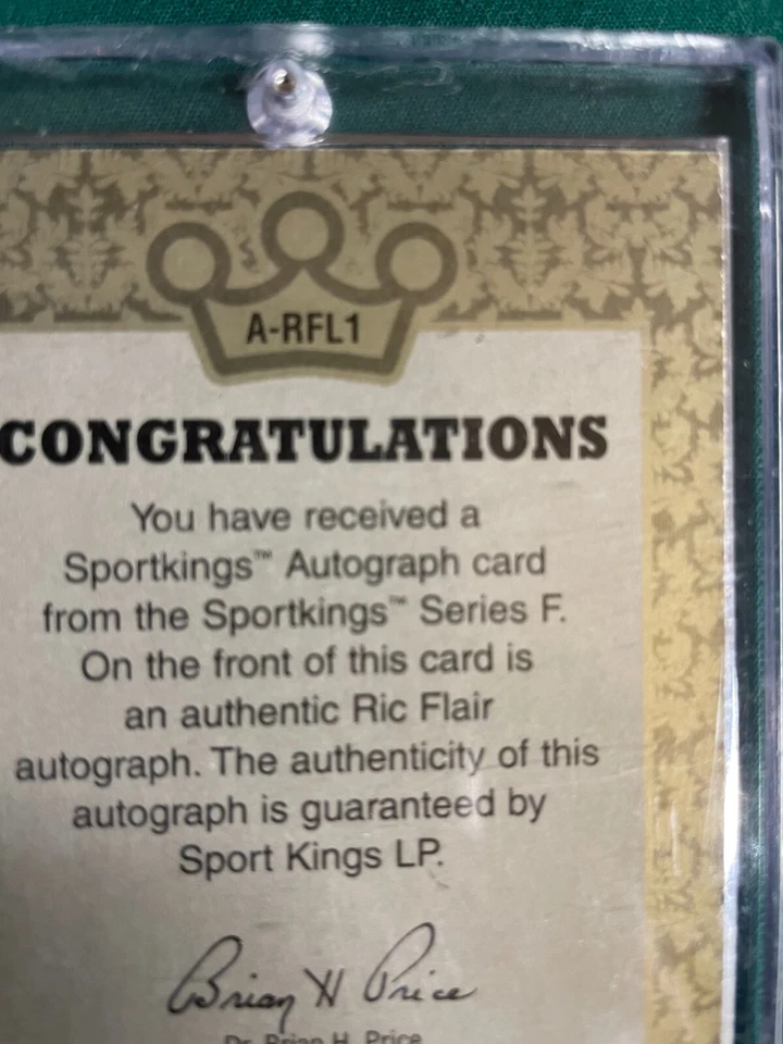 RIC FLAIR AUTOGRAFIADO HOJA DE ORO SPORTKINGS AUTÓGRAFO A-RFL1 NWA WWE AWA WCW Foto 4 de 4
