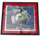 Miller Lite Ice Framed Bar Mirror (1995), 32x29", Vintage Beer Sign, Made in USA