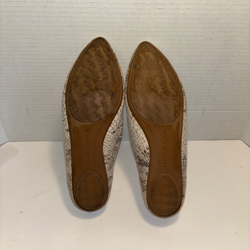 Kelly & Katie W-8.5 Pirassa Ballet Flats Cream Gold Metallic Snake Print Shoes - Picture 9 of 11
