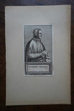 POLIDORE VIRGIL Portrait. engraving 17 eme.