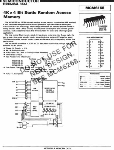 SRAM 256×1 , 256×4 , 1k×1 , 1k×4 , 4k×4 , 16k×1, 64k×1 , 8k×8 , 32k×8 , 128k×8 - Picture 42 of 58