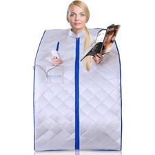 SereneLife Portable Infrared Home Spa 1 Person Steam Sauna with Foot Heating Pad