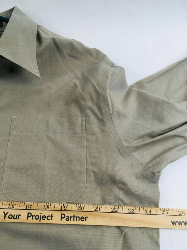 Nordstrom Shirt Men's Size 16.5-37 Brown with Pocket Long Sleeve Button Up - Image 4 of 4