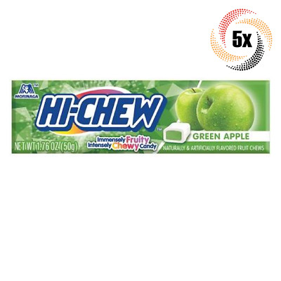 5x Sticks Morinaga Hi-Chew Green Apple Flavored Chewy Fruit Chews | 1.76oz