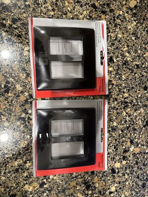 (2pack)Pass & Seymour / Legrand 2-Gang Screwless Decora Style Wall Plate Black