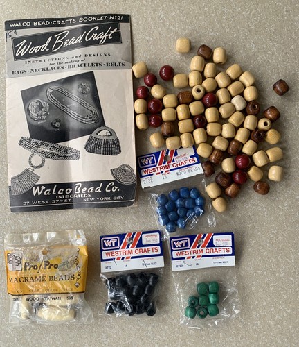 Vintage 1937 Walco Bead Crafts Booklet No. 21 Book Wood Wooden Beads Macrame