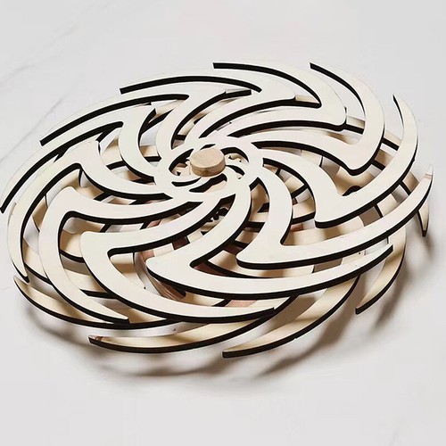 Handmade Retro Kinetic Sculpture Moving Kinetic Wall Art Wooden Windmill Decor - Picture 7 of 15