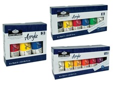 ARTIST ACRYLIC PAINT SETS LARGE 75ml TUBES HOBBY CRAFT PAINTING ROYAL LANGNICKEL