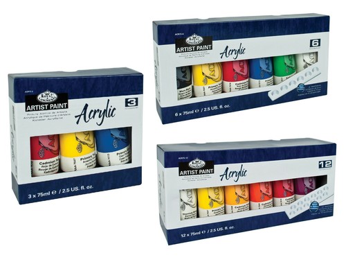 SET PITTURA ACRILICA ARTISTA GRANDI 75ml TUBI HOBBY ARTIGIANATO PITTURA ROYAL LANGNICKEL - Foto 1 di 5