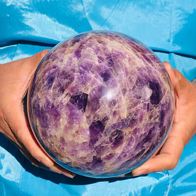 8.03LB Natural Dream Amethyst Quartz Crystal Sphere Ball Healing