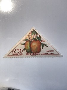 1 GABON REPUBLIC STAMP MANGO MINT HINGED MADAGASCAR 1962 TRIANGLE POSTAGE