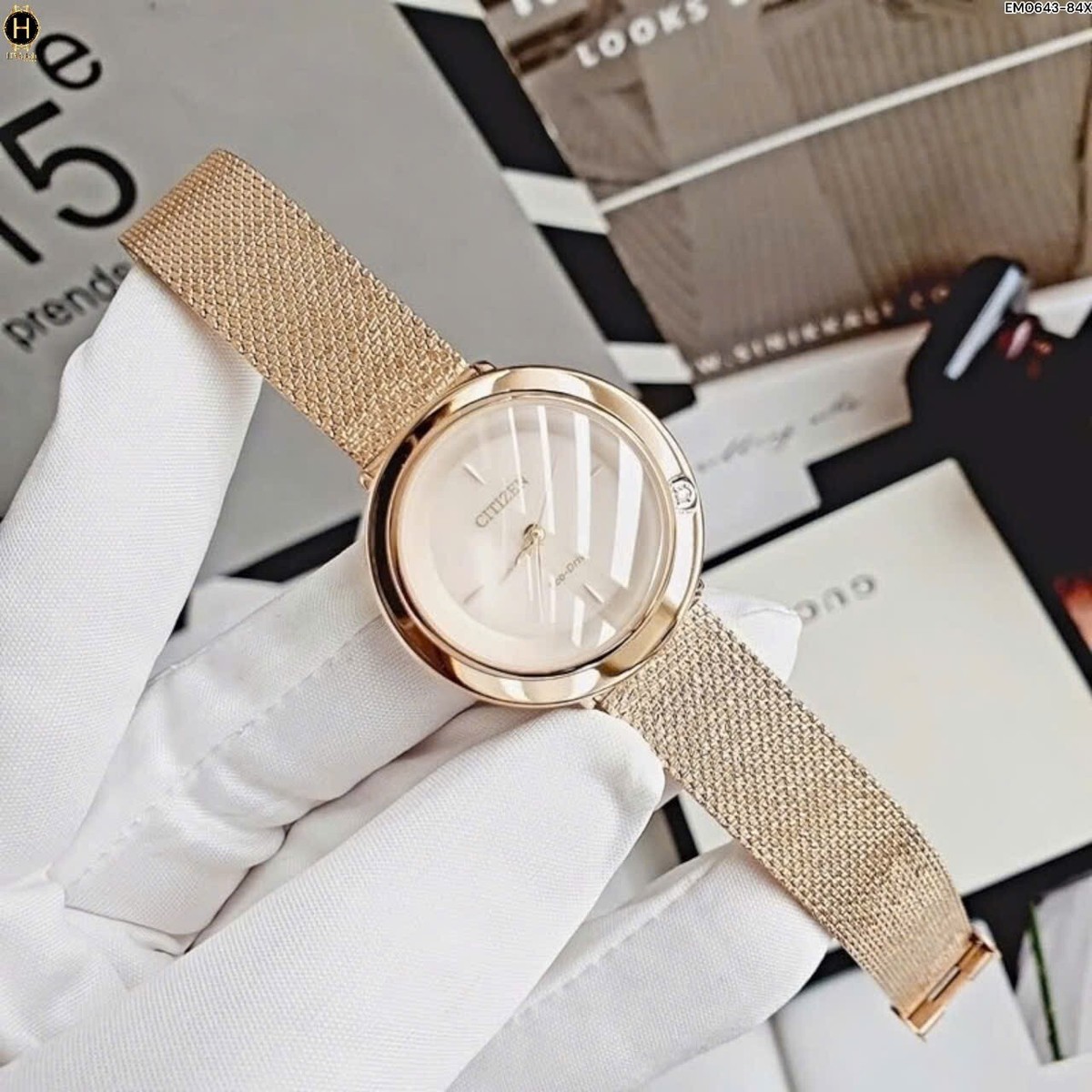 Citizen L Eco-Drive EM0643-84X Rose Gold Stainless Steel Analog