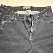 Wit  Wisdom Women's Dark Blue Straight Denim Jeans Stretch 5-Pocket Design